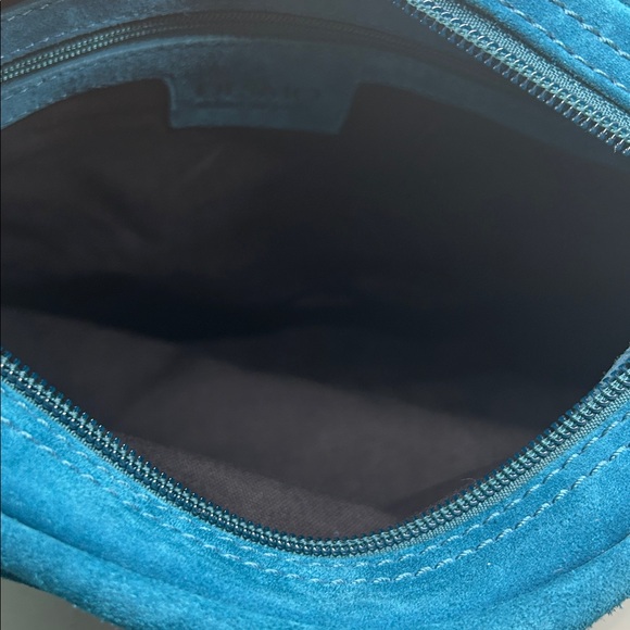 Desmo NWT Teal Suede Boho Double Handled Satchel Purse Bag 🌸🌸 - Picture 5 of 6